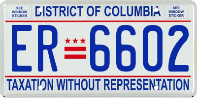 DC license plate ER6602