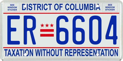 DC license plate ER6604