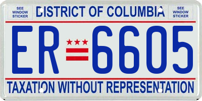 DC license plate ER6605