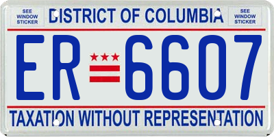 DC license plate ER6607