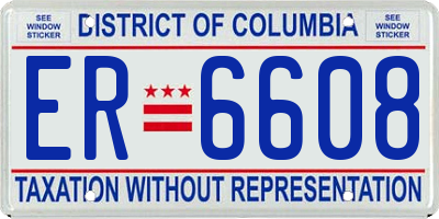 DC license plate ER6608