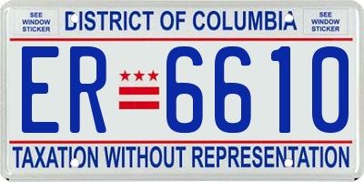DC license plate ER6610