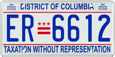 DC license plate ER6612