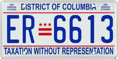 DC license plate ER6613