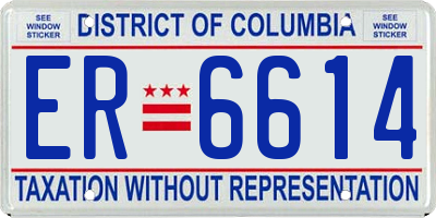 DC license plate ER6614