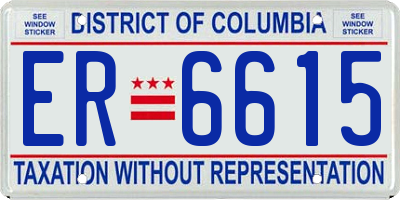 DC license plate ER6615