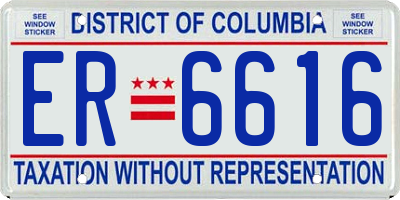 DC license plate ER6616