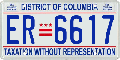 DC license plate ER6617