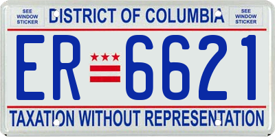 DC license plate ER6621