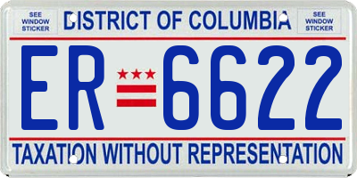 DC license plate ER6622