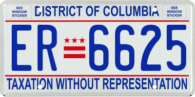 DC license plate ER6625