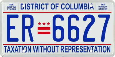 DC license plate ER6627