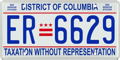 DC license plate ER6629