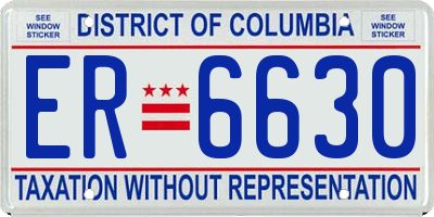 DC license plate ER6630