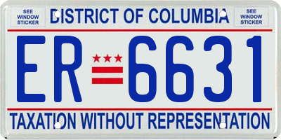 DC license plate ER6631