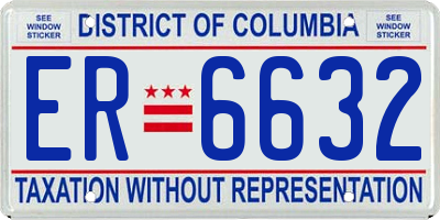 DC license plate ER6632