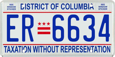 DC license plate ER6634