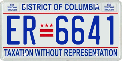 DC license plate ER6641