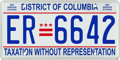 DC license plate ER6642