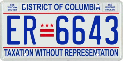 DC license plate ER6643