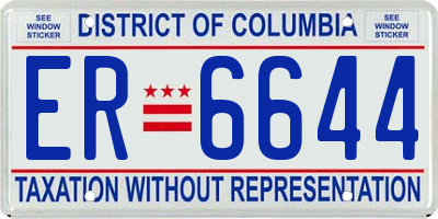 DC license plate ER6644