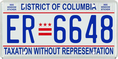 DC license plate ER6648