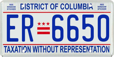 DC license plate ER6650