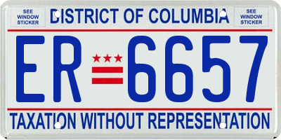 DC license plate ER6657