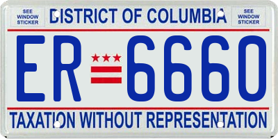 DC license plate ER6660