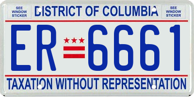 DC license plate ER6661