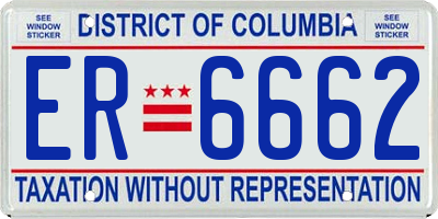DC license plate ER6662