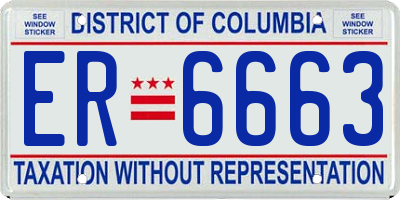 DC license plate ER6663