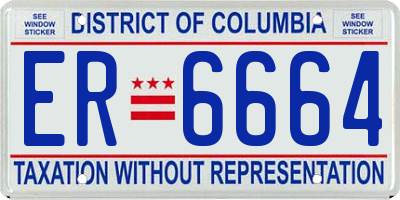 DC license plate ER6664