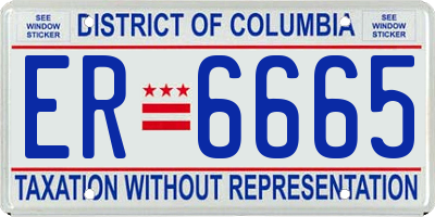 DC license plate ER6665