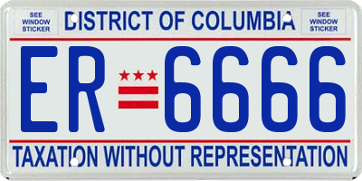 DC license plate ER6666