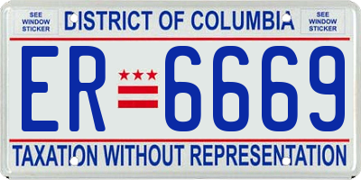 DC license plate ER6669