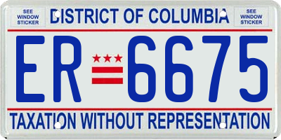 DC license plate ER6675