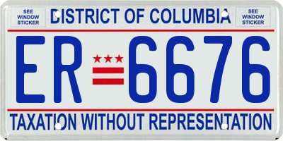 DC license plate ER6676