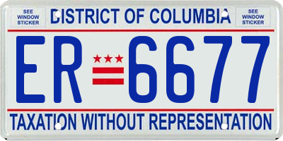 DC license plate ER6677