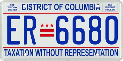 DC license plate ER6680
