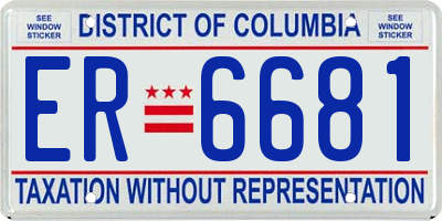 DC license plate ER6681