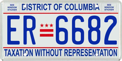 DC license plate ER6682