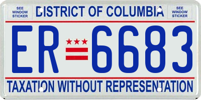 DC license plate ER6683