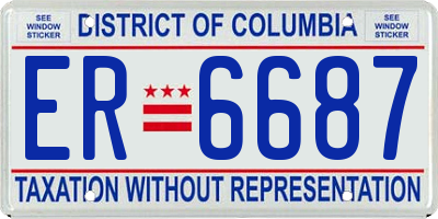 DC license plate ER6687