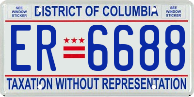 DC license plate ER6688