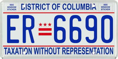 DC license plate ER6690