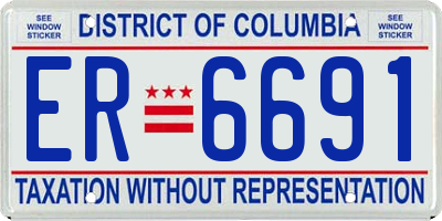 DC license plate ER6691