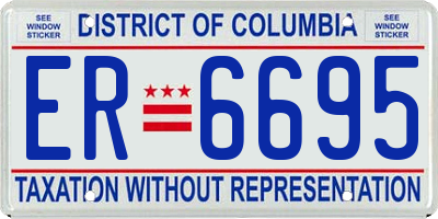 DC license plate ER6695
