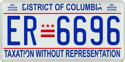 DC license plate ER6696
