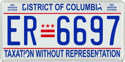 DC license plate ER6697